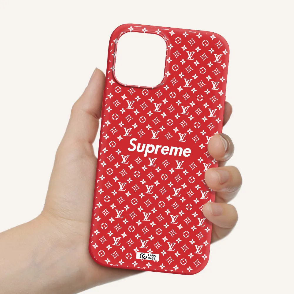 Supreme Center Apple iPhone 12 pro Silicone Imperial Red Case