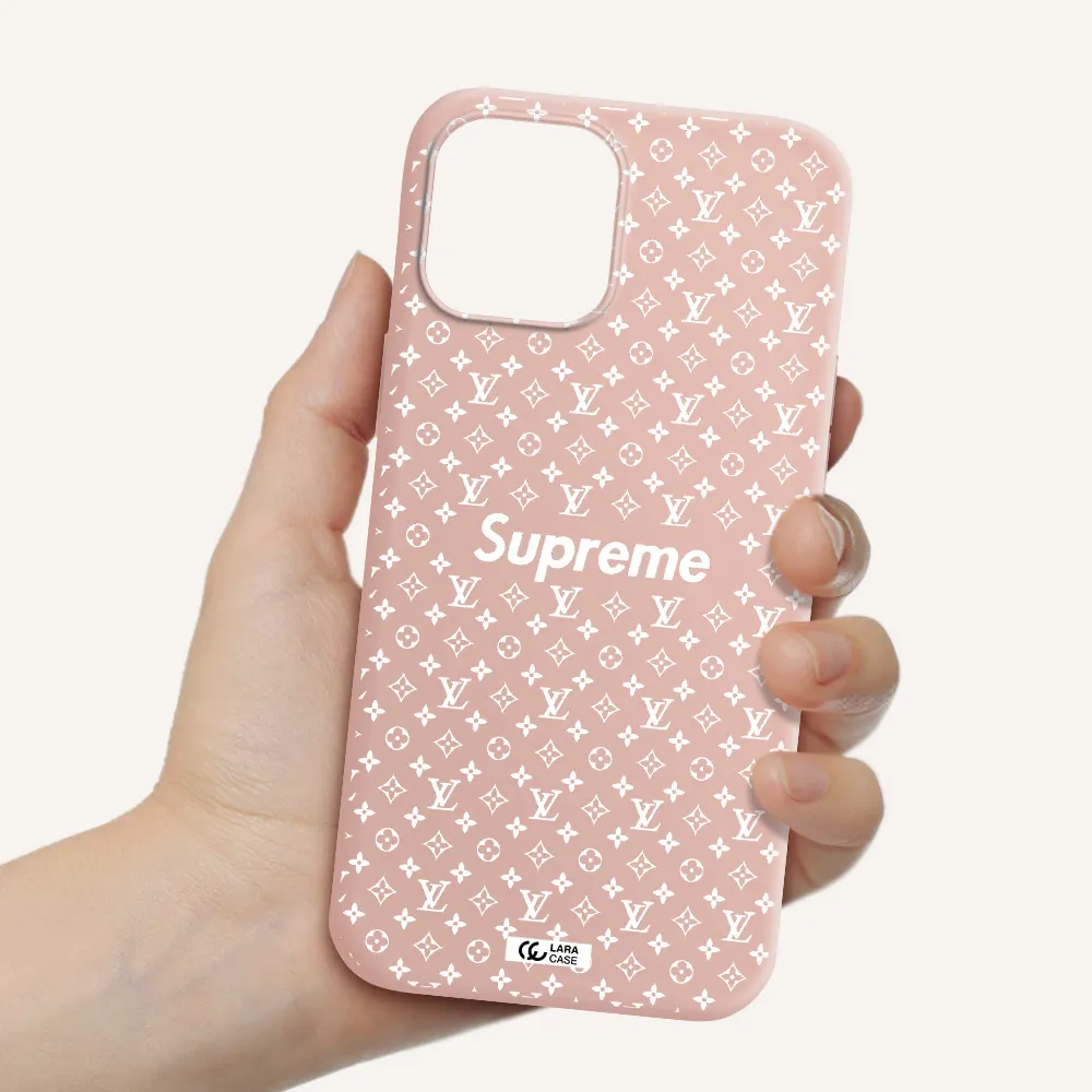 Supreme Center Apple iPhone 12 pro Silicone pastel pink Case