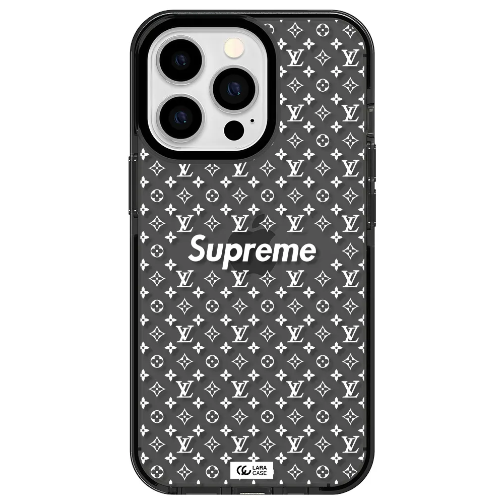 Supreme Center Apple iPhone 13 Pro impact Smoke Black Case