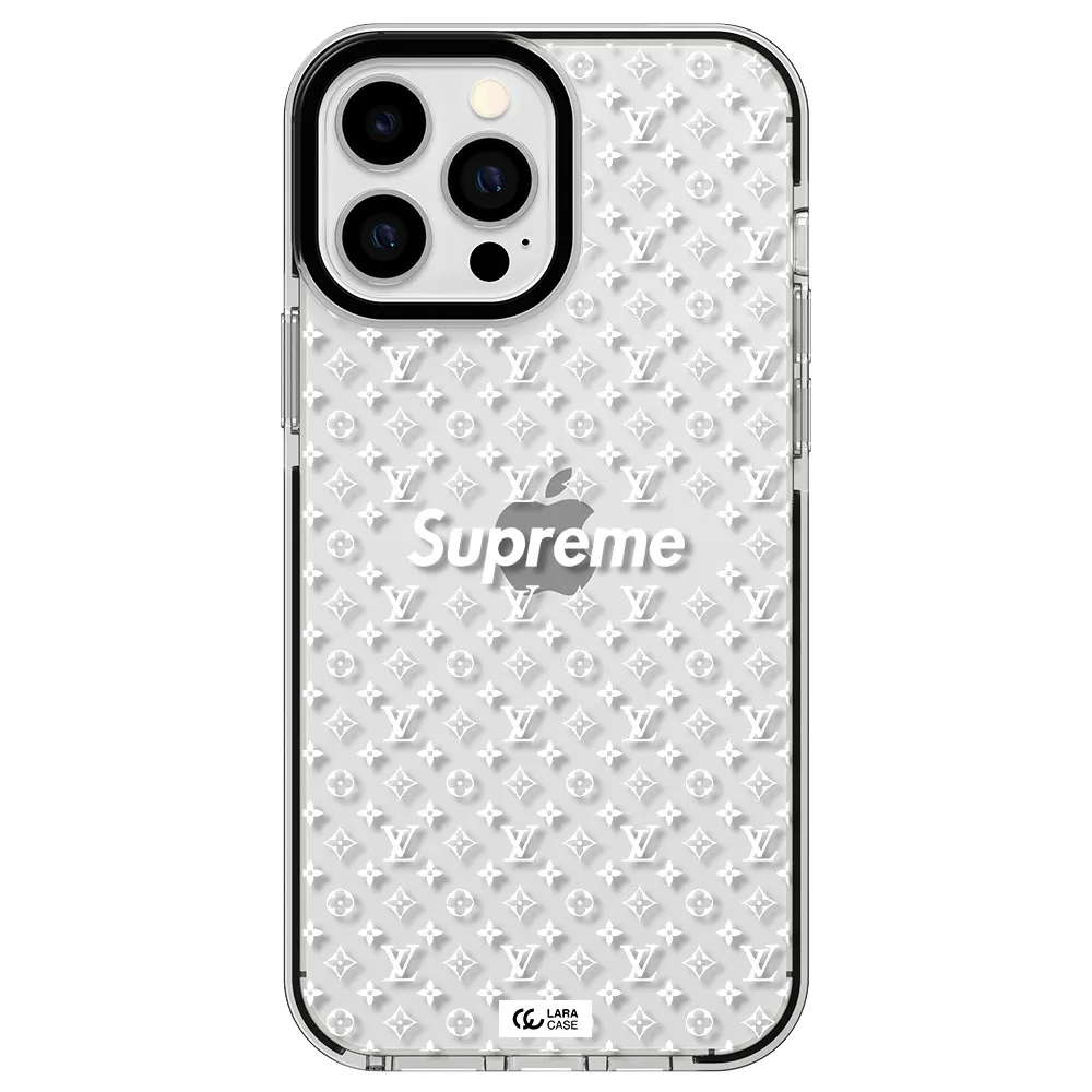 Supreme Center Apple iPhone 13 Pro Max impact black border Case
