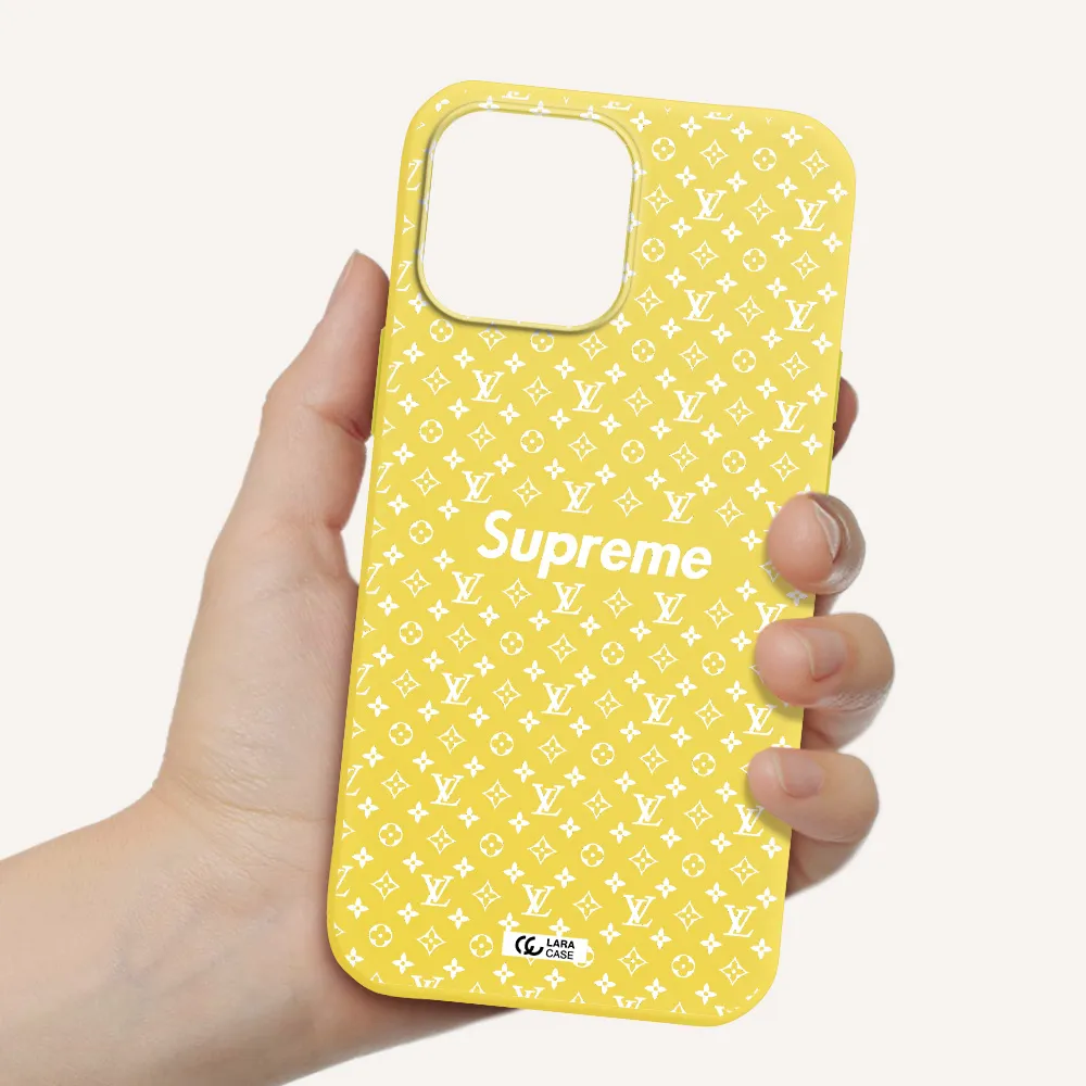 Supreme Center Apple iPhone 13 Pro Silicone canary yellow Case