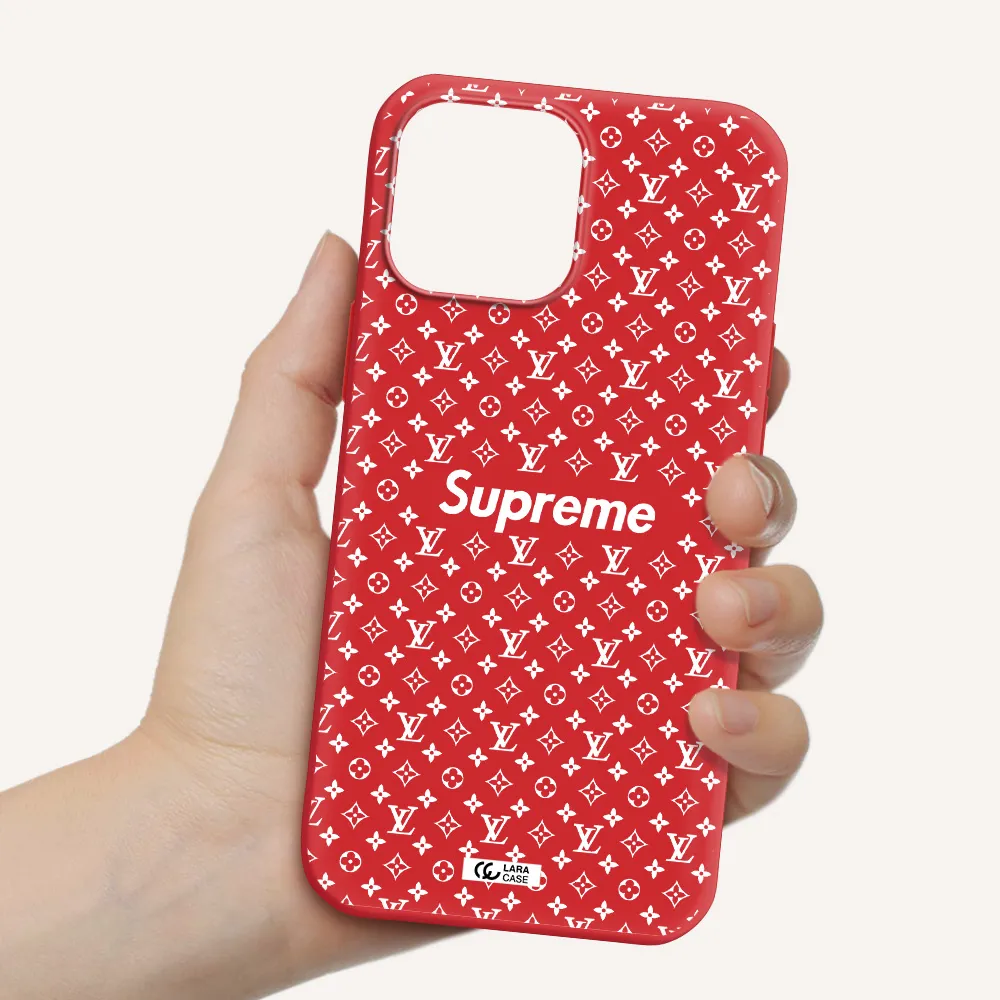 Supreme Center Apple iPhone 13 Pro Silicone Imperial Red Case