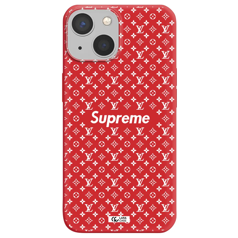 Supreme Center Apple iPhone 13 Silicone Imperial Red Case
