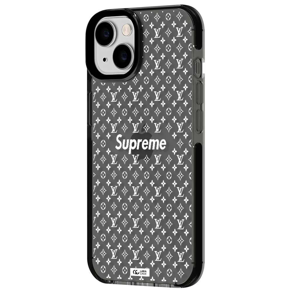Supreme Center Apple iPhone 14 impact Smoke Black Case
