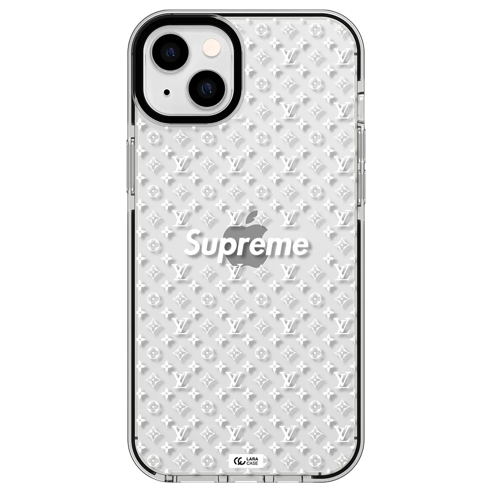 Supreme Center Apple iPhone 14 plus impact black border Case