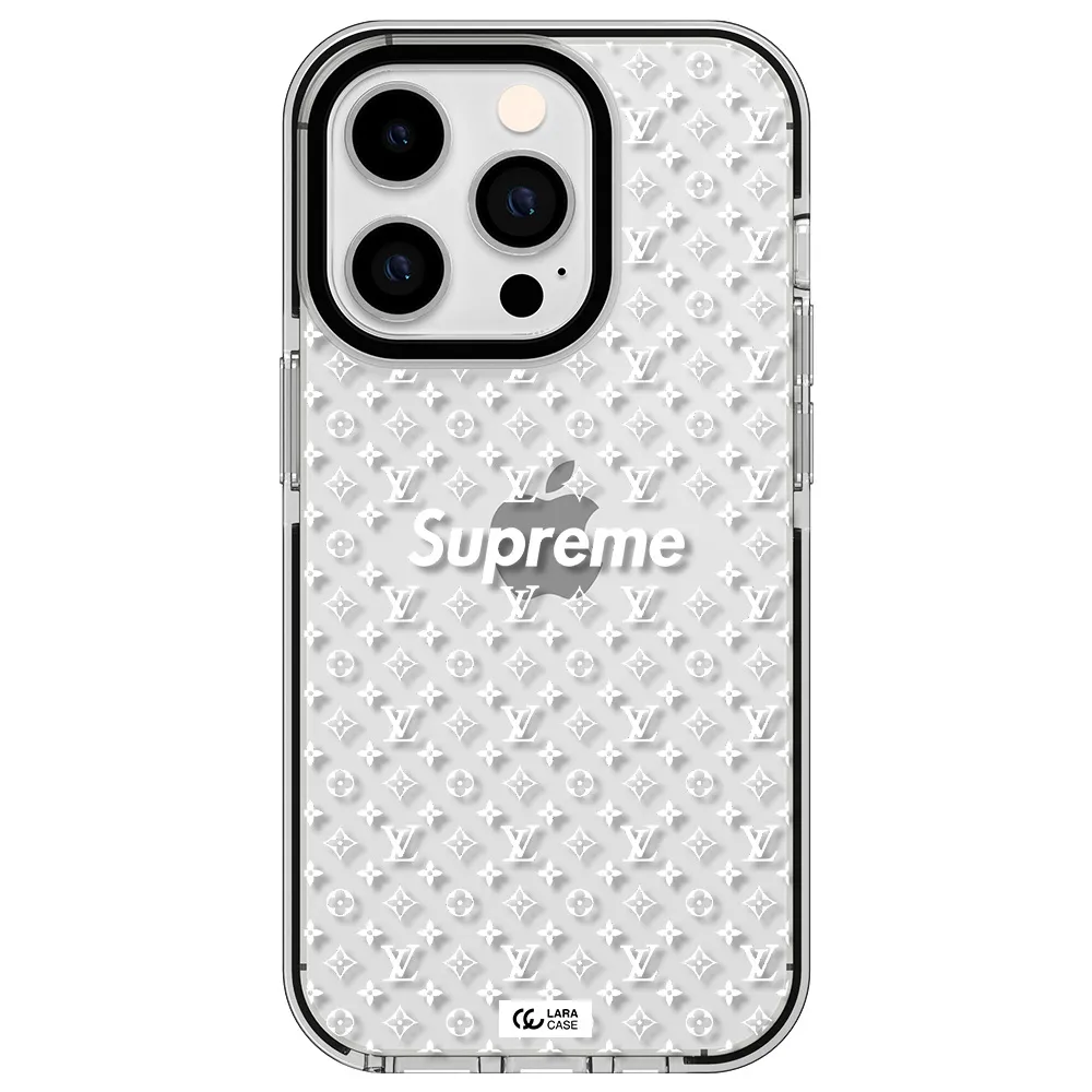 Supreme Center Apple iPhone 14 pro impact black border Case