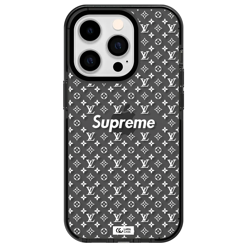 Supreme Center Apple iPhone 14 pro impact Smoke Black Case
