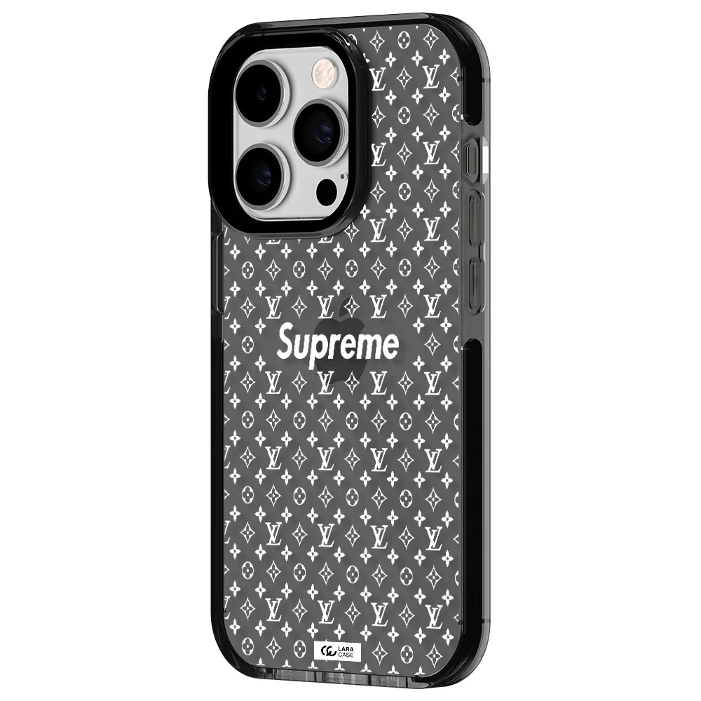 Supreme Center Apple iPhone 14 pro impact Smoke Black Case