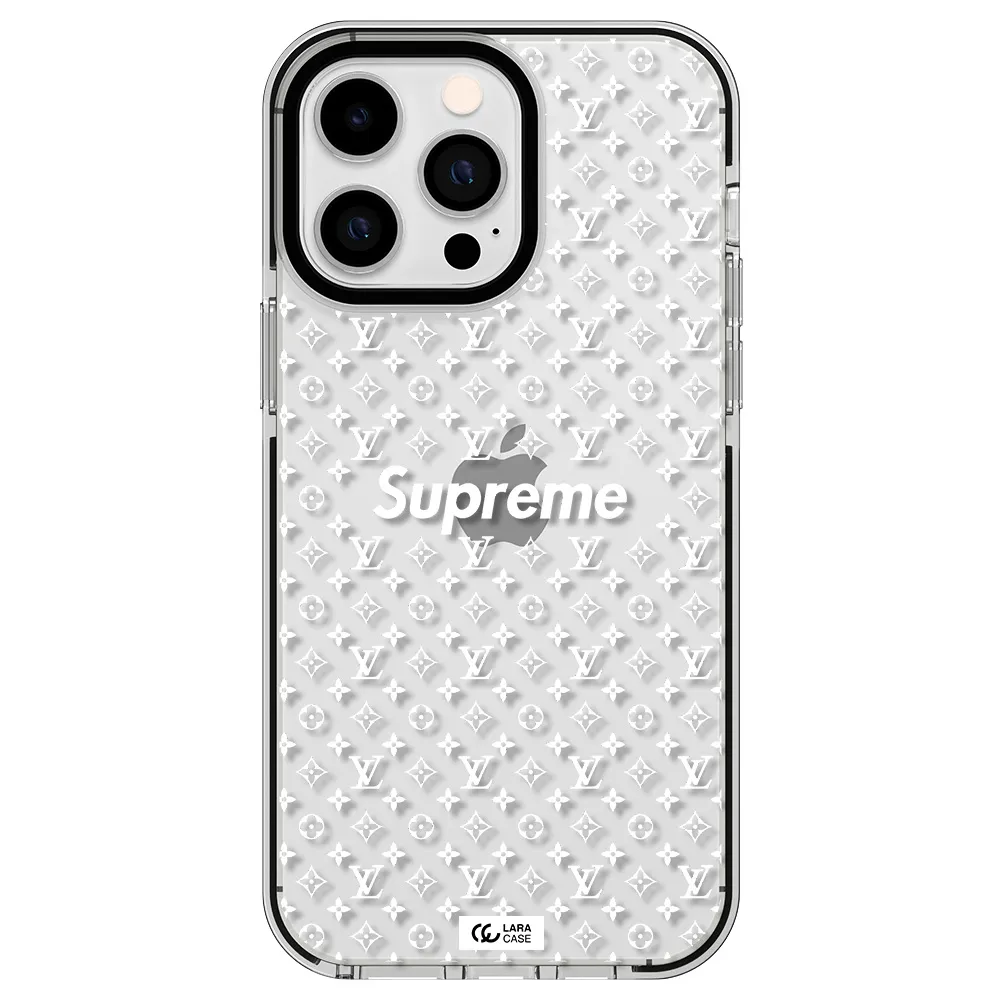 Supreme Center Apple iPhone 14 pro max impact black border Case