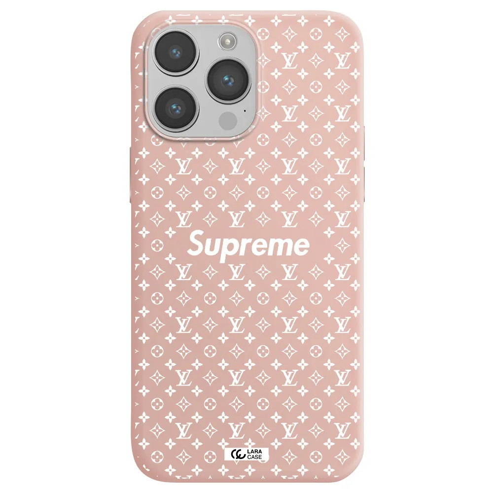 Supreme Center Apple iPhone 14 pro max Silicone pastel pink Case