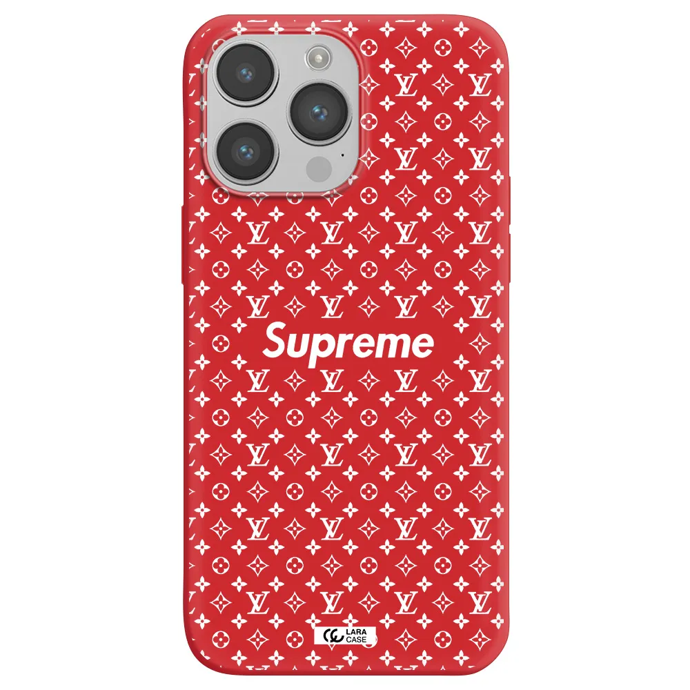 Supreme Center Apple iPhone 14 pro Silicone Imperial Red Case