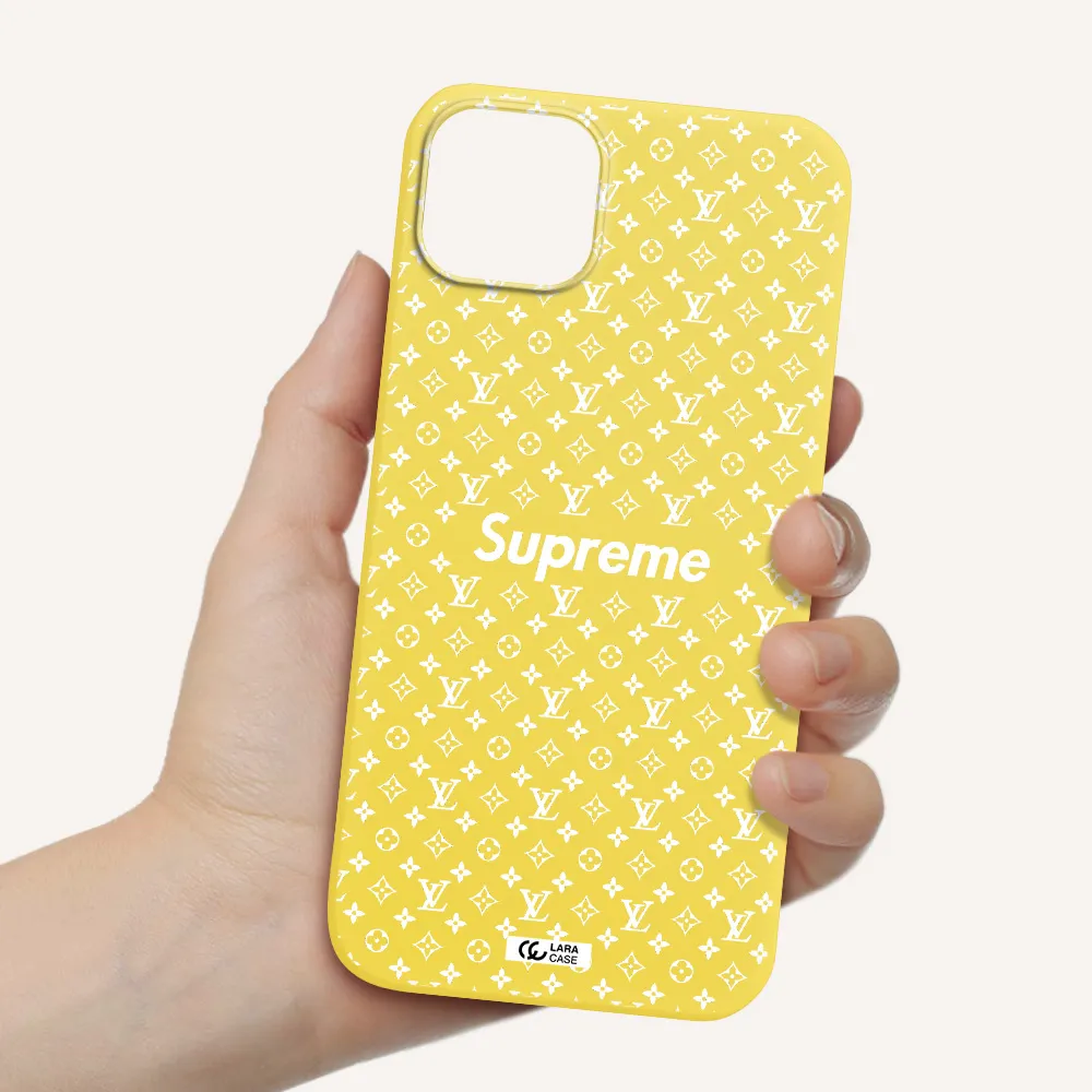 Supreme Center Apple iPhone 14 Silicone canary yellow Case