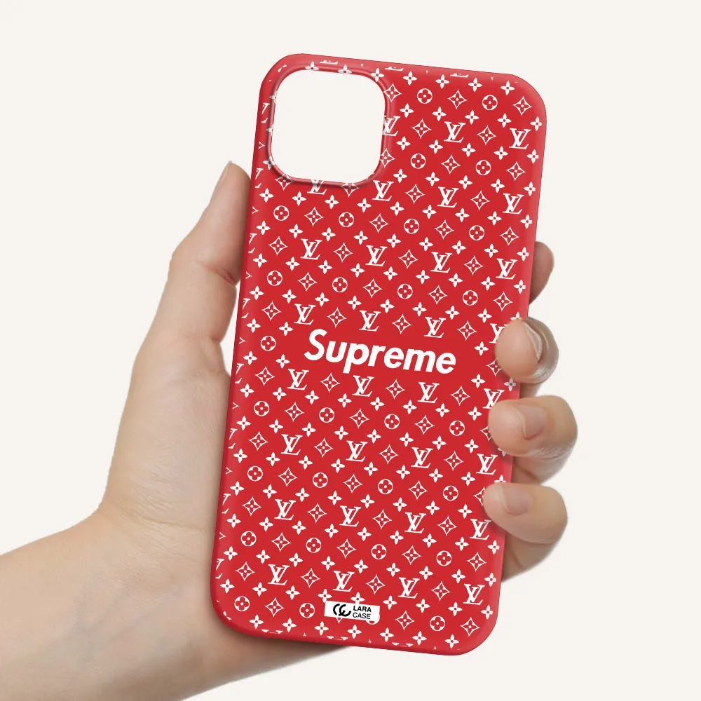 Supreme Center Apple iPhone 14 Silicone Imperial Red Case