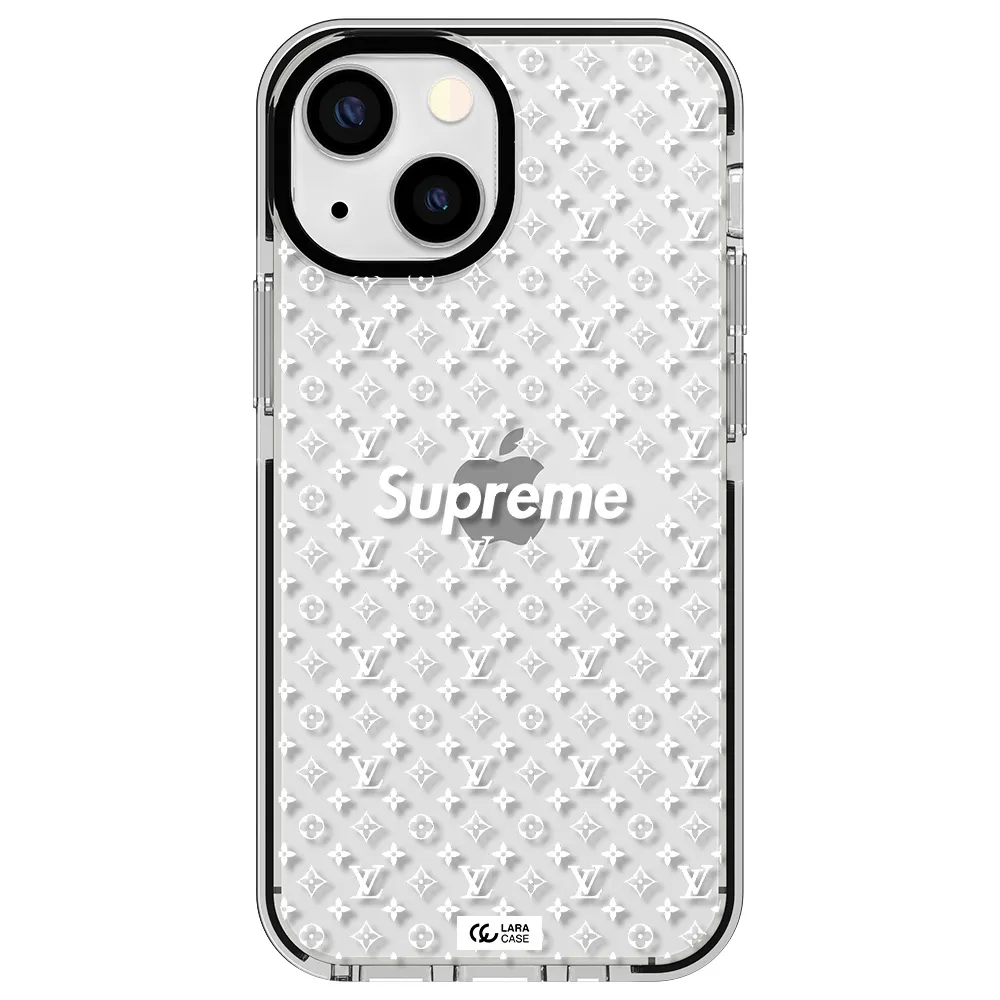 Supreme Center Apple iPhone 15 impact black border Case