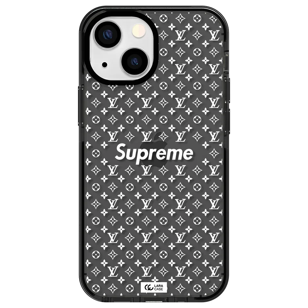 Supreme Center Apple iPhone 15 impact Smoke Black Case