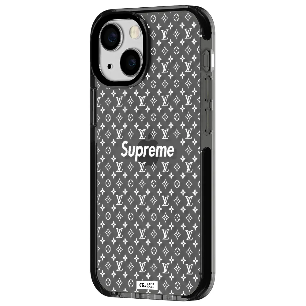 Supreme Center Apple iPhone 15 impact Smoke Black Case