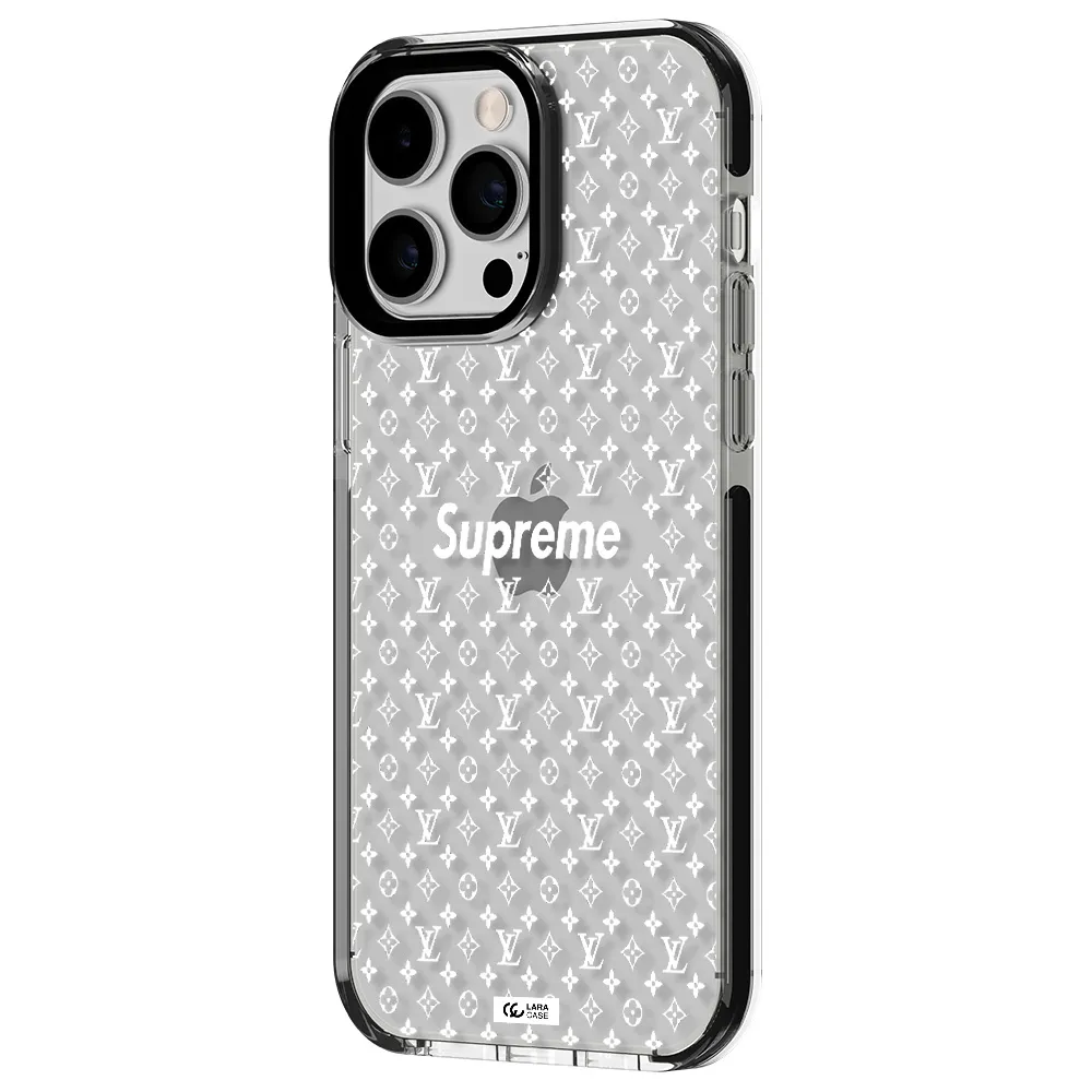 Supreme Center Apple iPhone 15 Pro impact black border Case