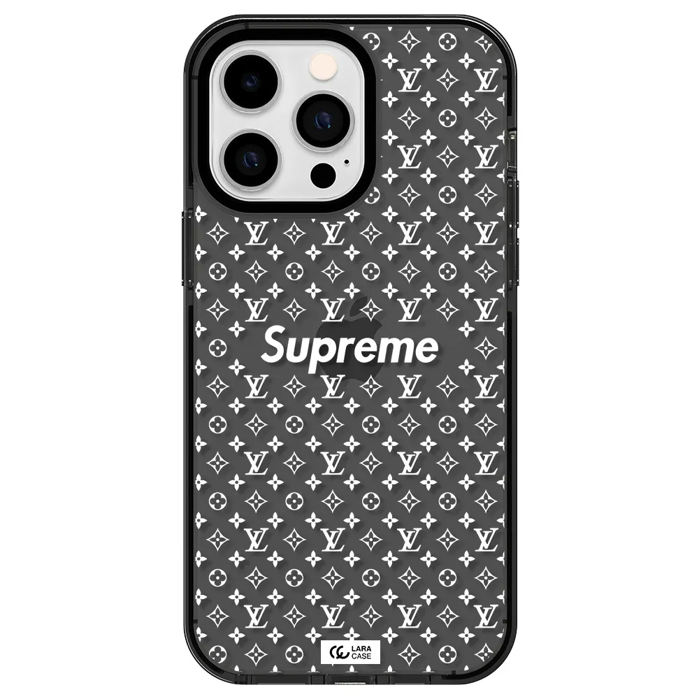 Supreme Center Apple iPhone 15 Pro impact Smoke Black Case