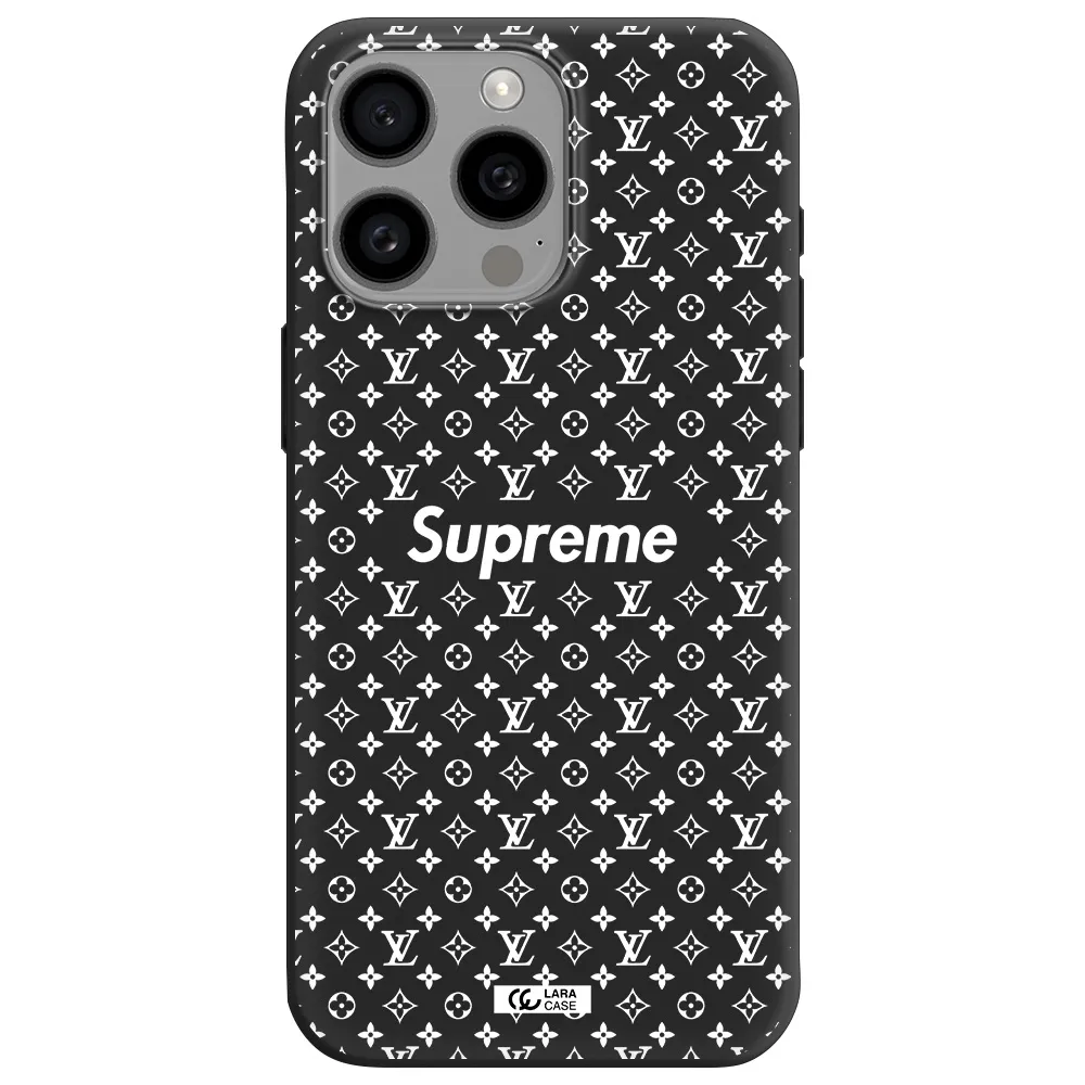 Supreme Center Apple Iphone 15 Pro max Silicone black Case