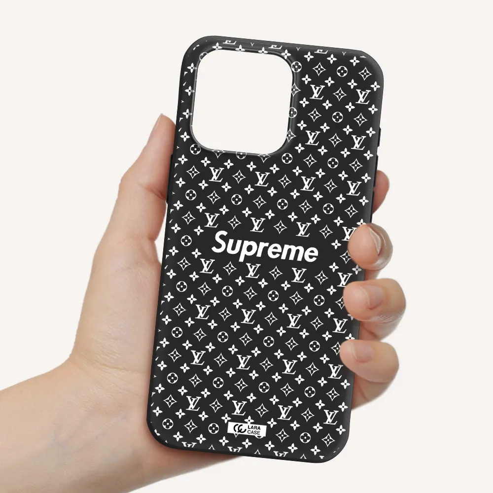 Supreme Center Apple Iphone 15 Pro max Silicone black Case