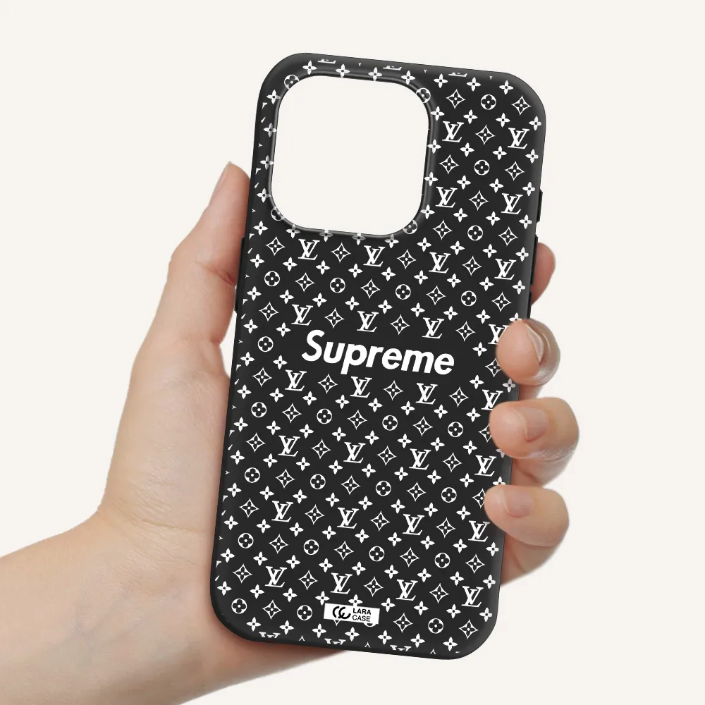 Supreme Center Apple Iphone 15 Pro Silicone Black Case