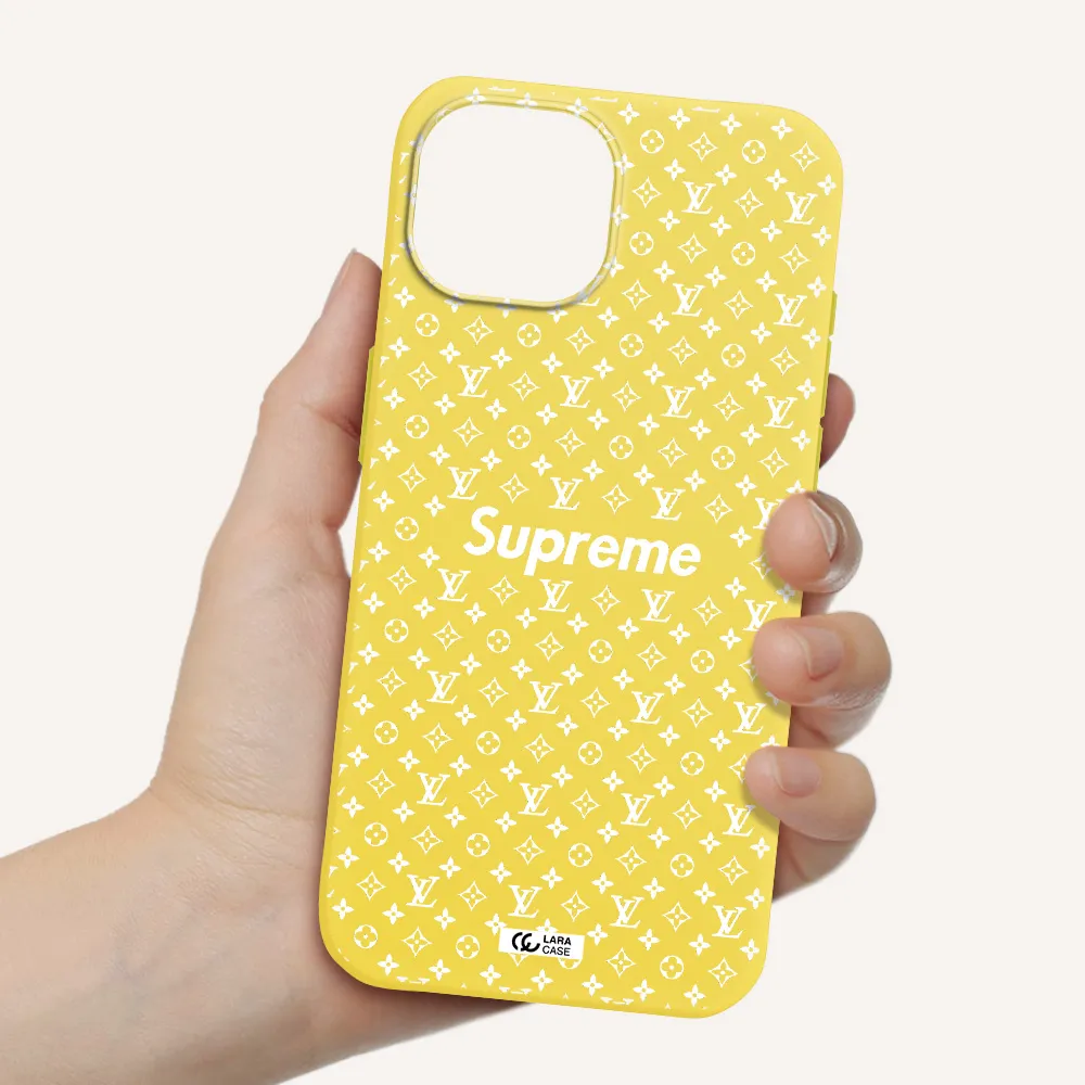 Supreme Center Apple iPhone 15 Silicone canary yellow Case