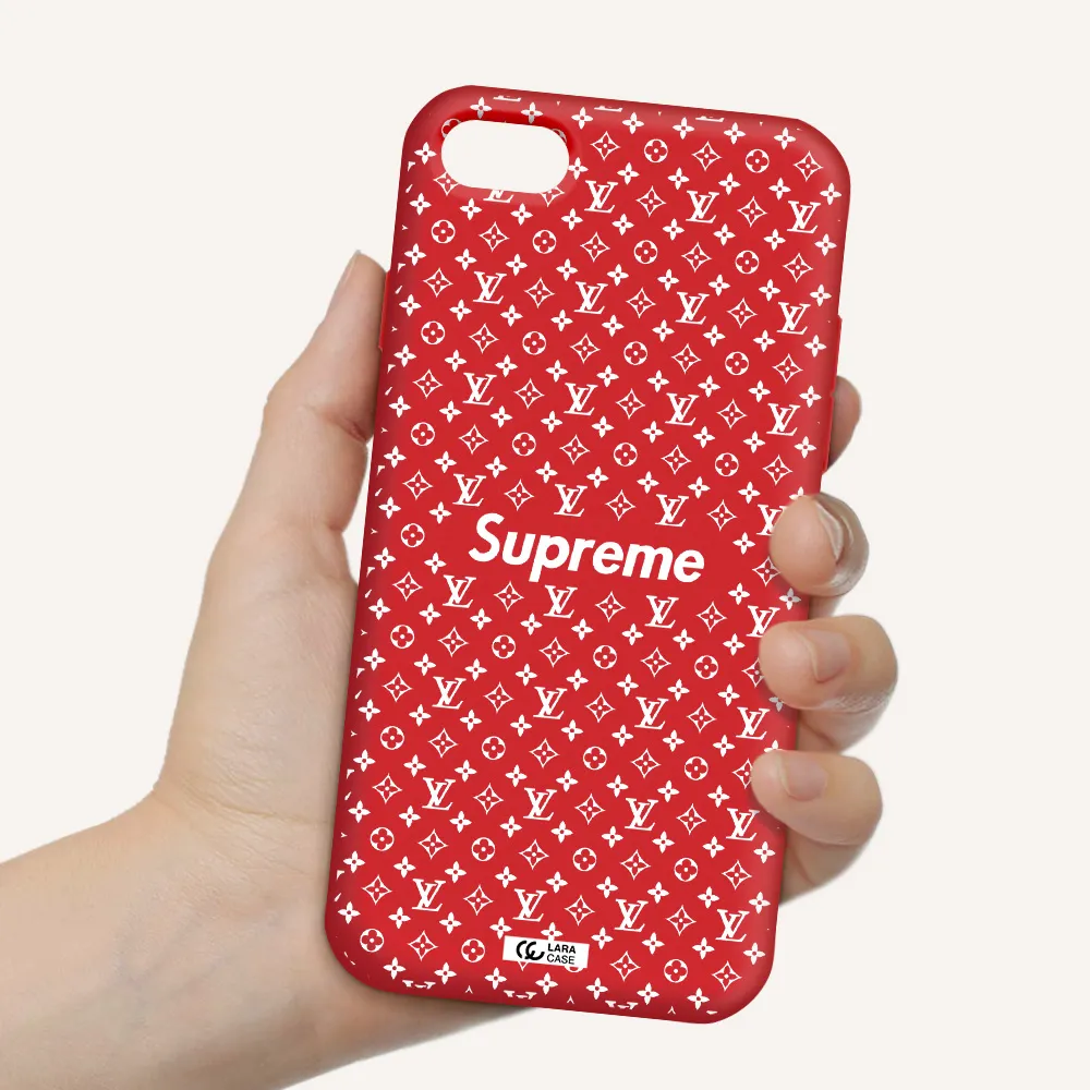 Supreme Center Apple iPhone 7 Silicone Imperial Red Case