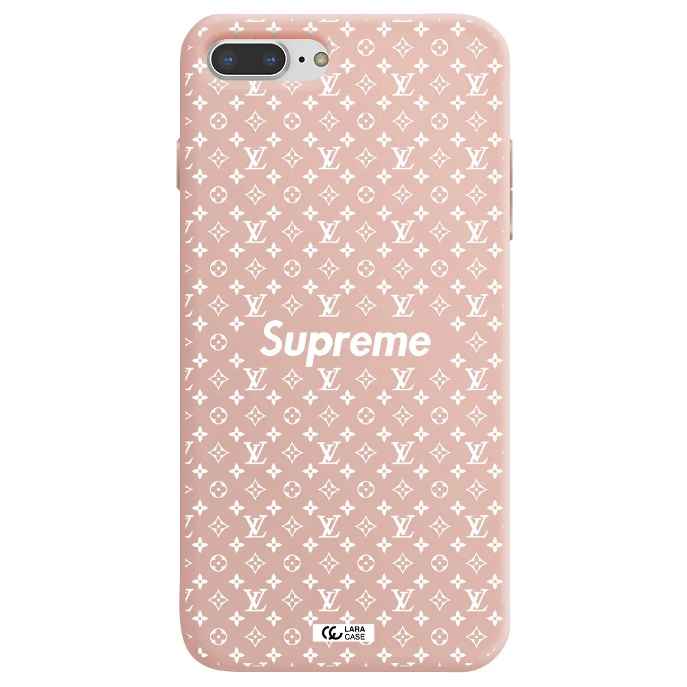 Supreme Center Apple iPhone 8 plus Silicone pastel pink Case