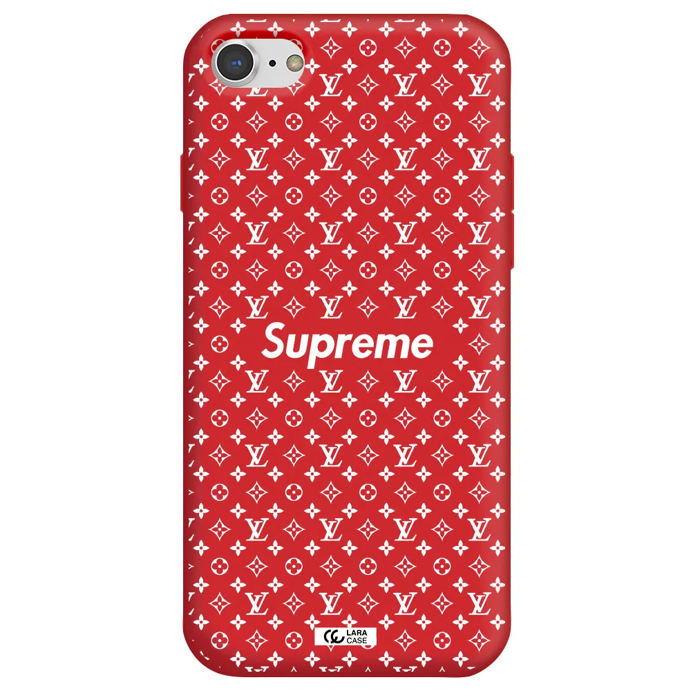Supreme Center Apple iPhone 8 Silicone Imperial Red Case