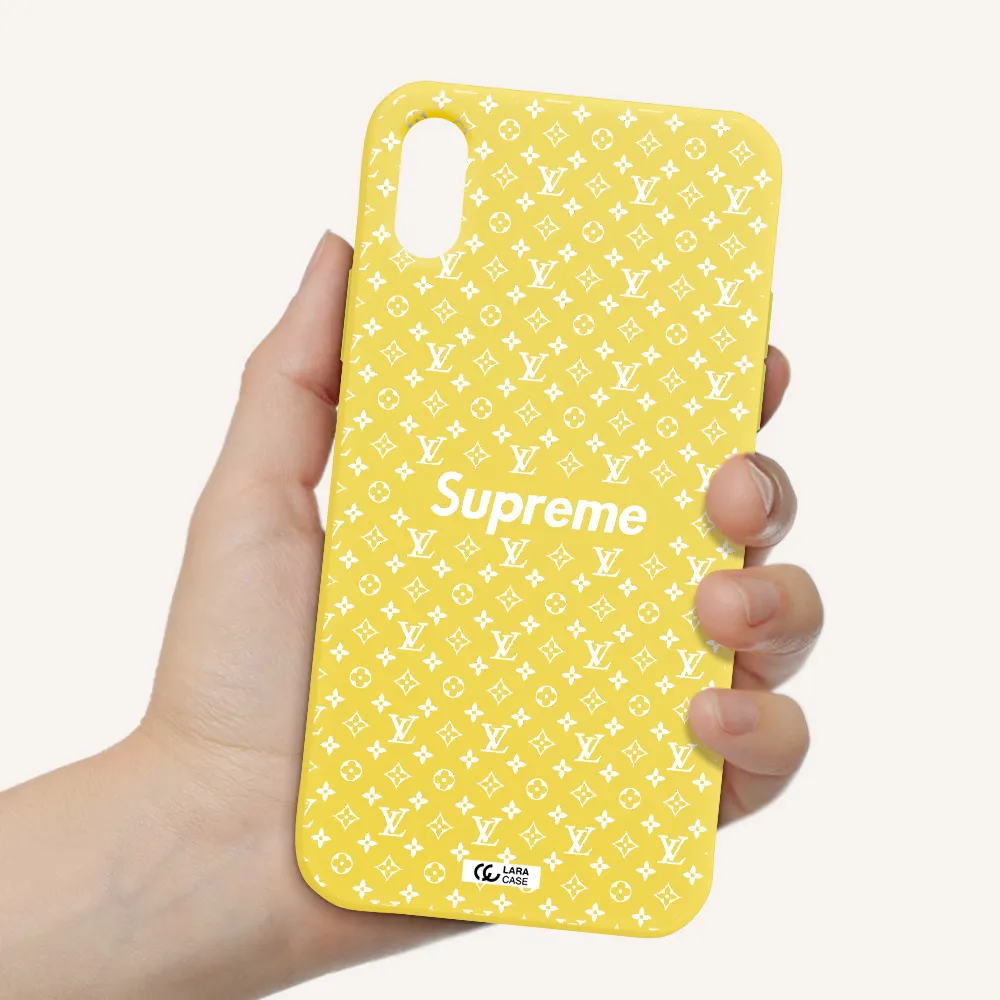 Supreme Center Apple iPhone X Silicone canary yellow Case