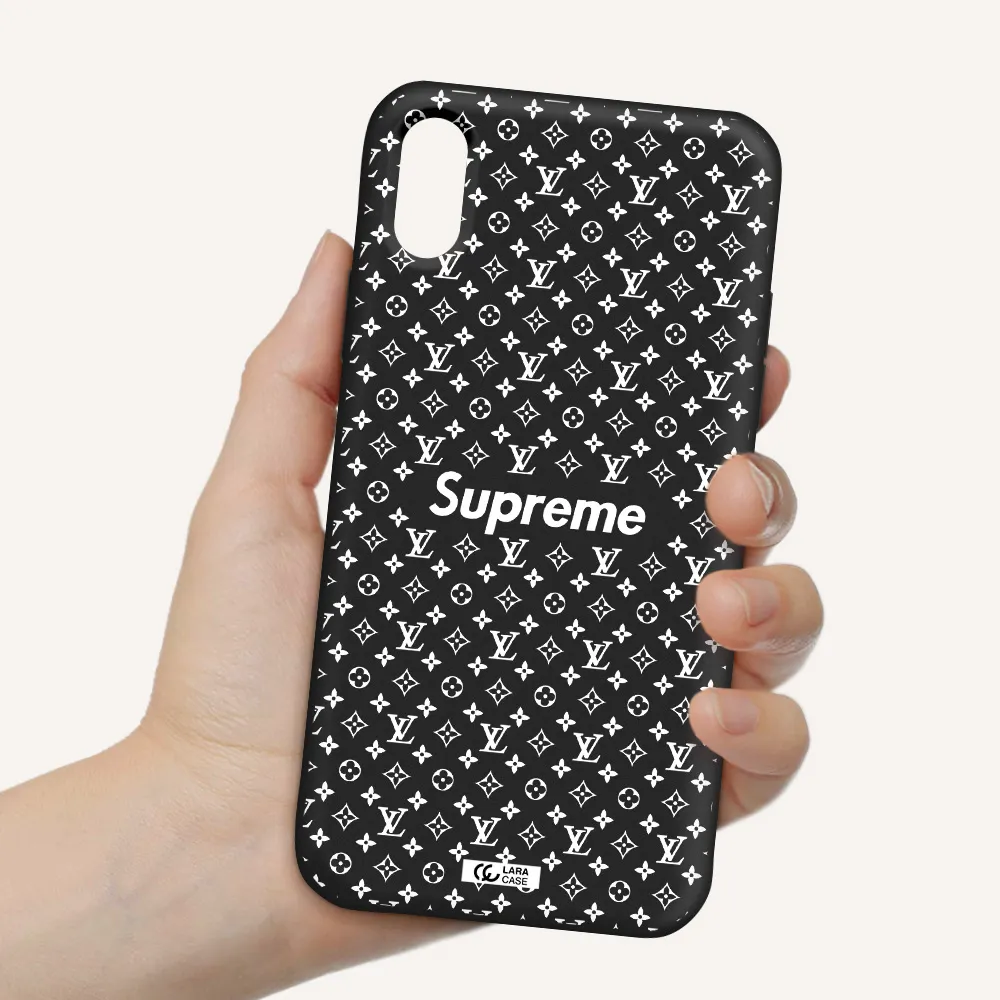 Supreme Center Apple iPhone XS Silicone black Case