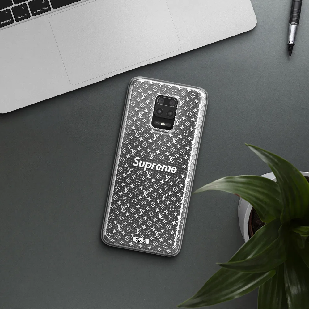 Supreme Center Xiaomi Note 9S Clear TPU Case