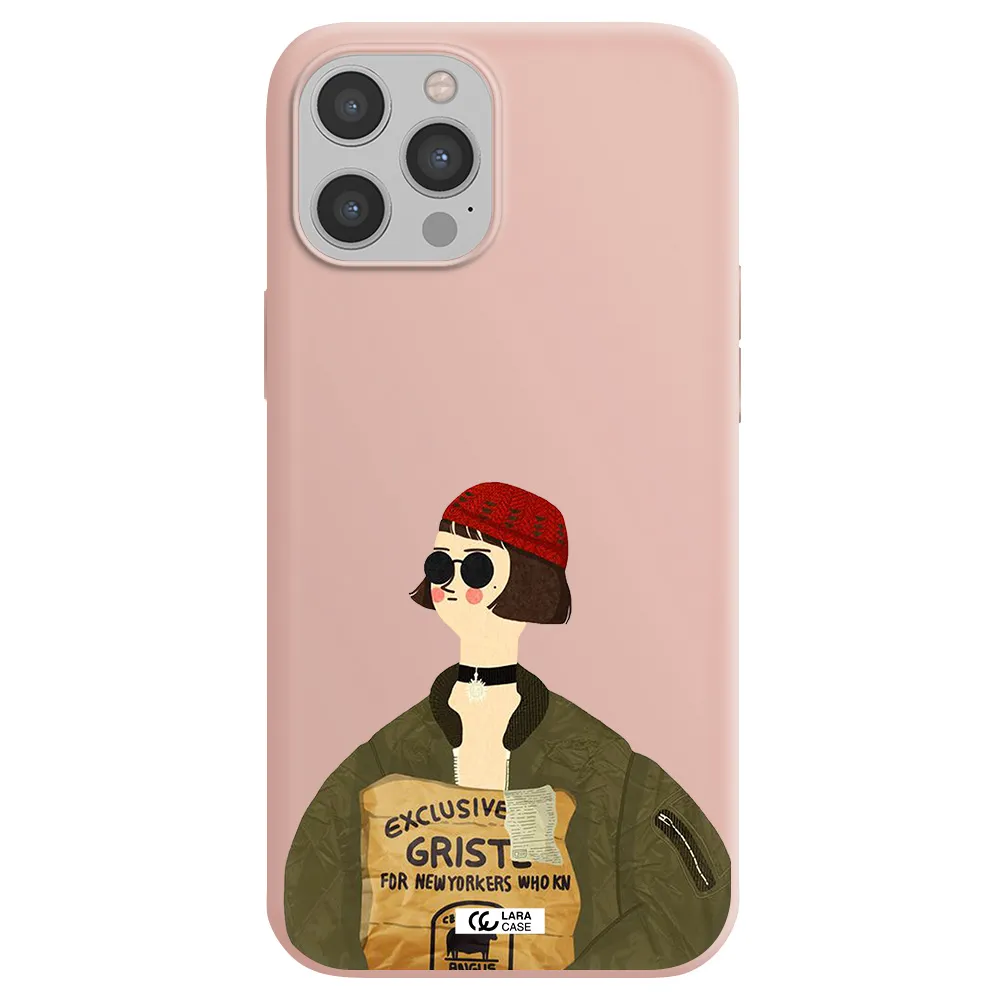 Mathilda Apple iPhone 12 pro max Silicone pastel pink Case