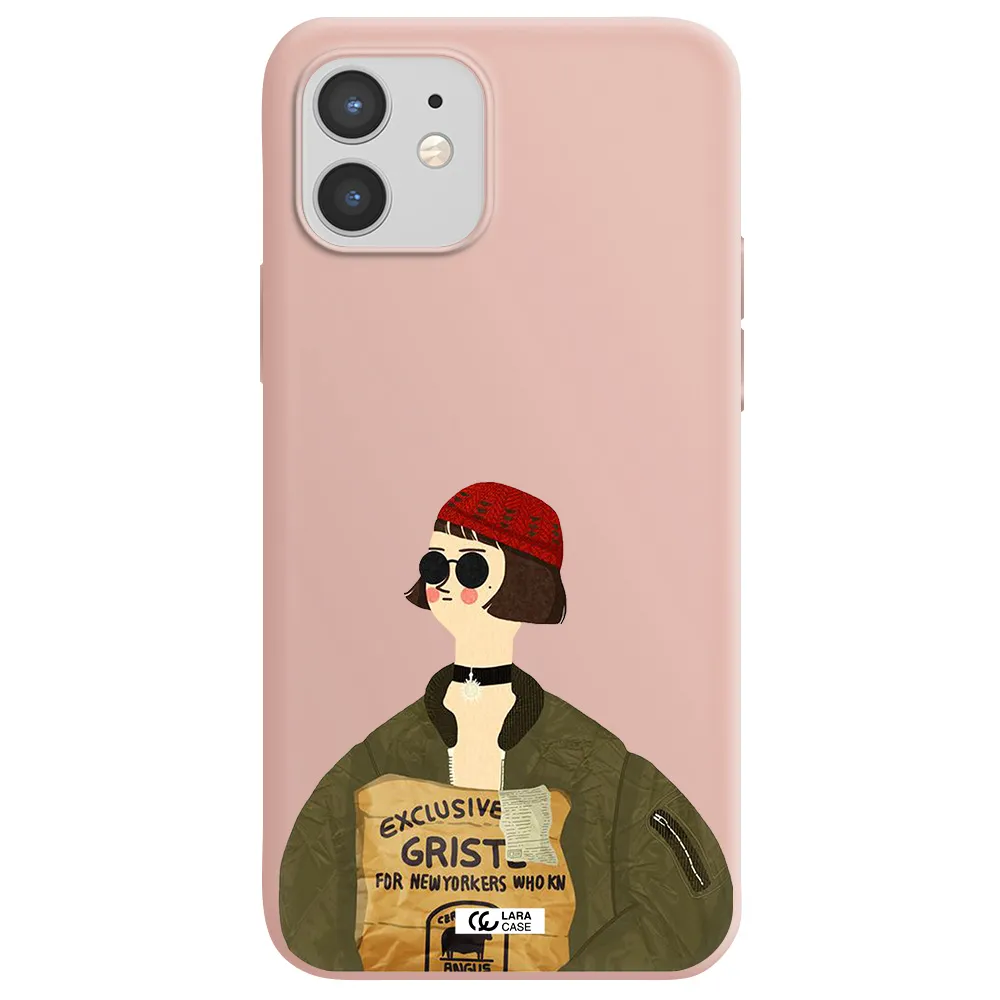 Mathilda Apple iPhone 12 Silicone pastel pink Case