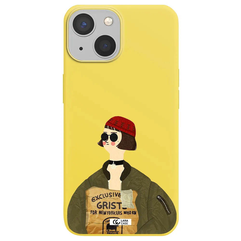 Mathilda Apple iPhone 13 mini Silicone canary yellow Case