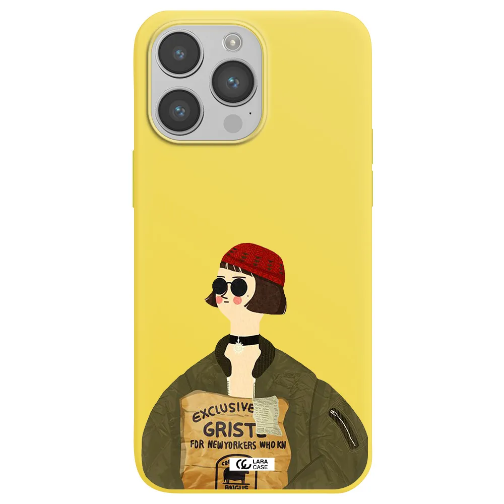 Mathilda Apple iPhone 14 pro Silicone canary yellow Case