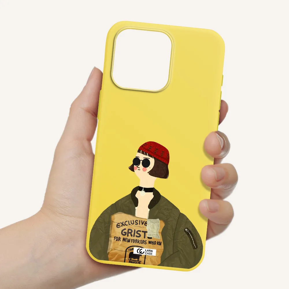 Mathilda Apple Iphone 15 Pro max Silicone canary yellow Case