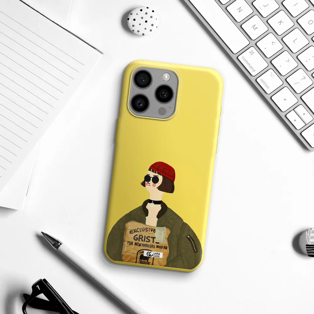 Mathilda Apple Iphone 15 Pro max Silicone canary yellow Case