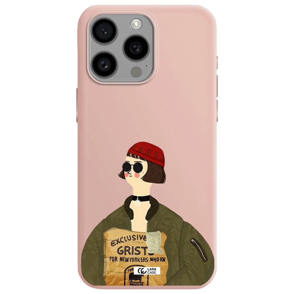 Mathilda Apple Iphone 15 Pro max Silicone pastel pink Case