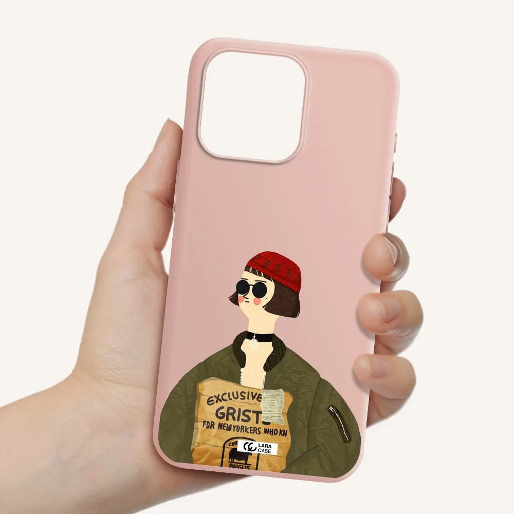 Mathilda Apple Iphone 15 Pro max Silicone pastel pink Case