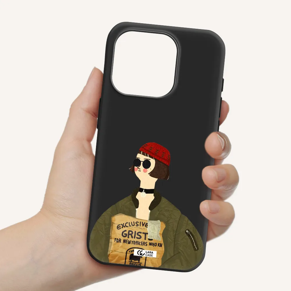 Mathilda Apple Iphone 15 Pro Silicone Black Case