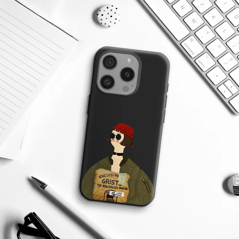 Mathilda Apple Iphone 15 Pro Silicone Black Case