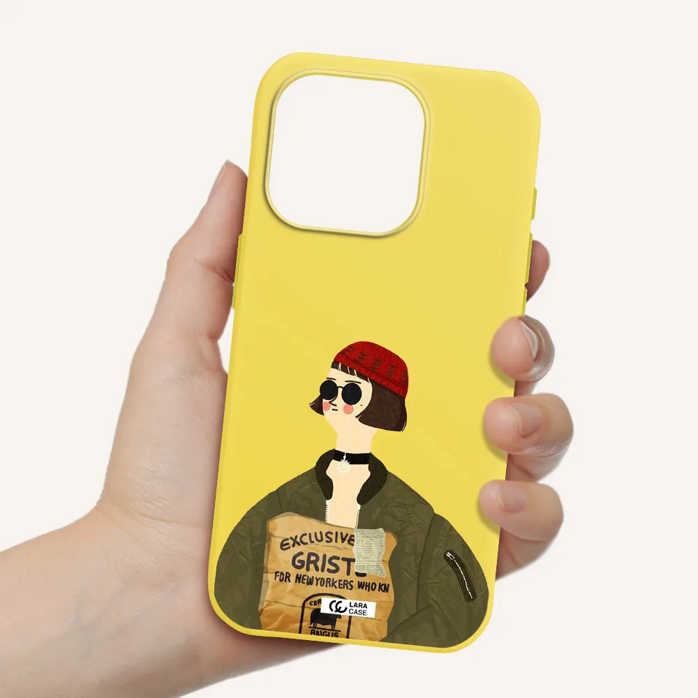 Mathilda Apple Iphone 15 Pro Silicone Canary Yellow Case