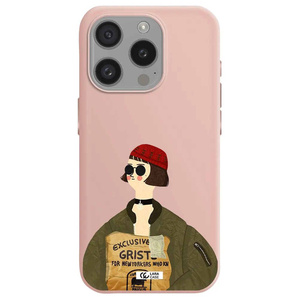 Mathilda Apple Iphone 15 Pro Silicone Pastel Pink Case