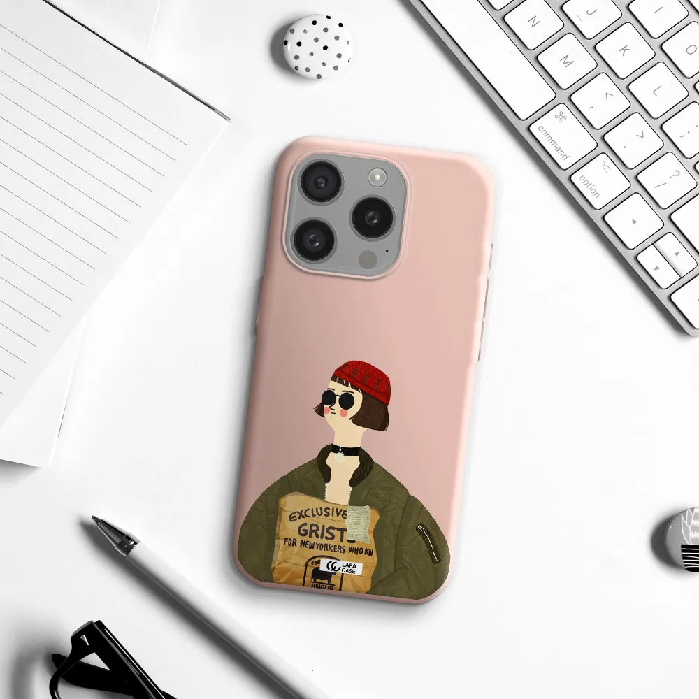 Mathilda Apple Iphone 15 Pro Silicone Pastel Pink Case