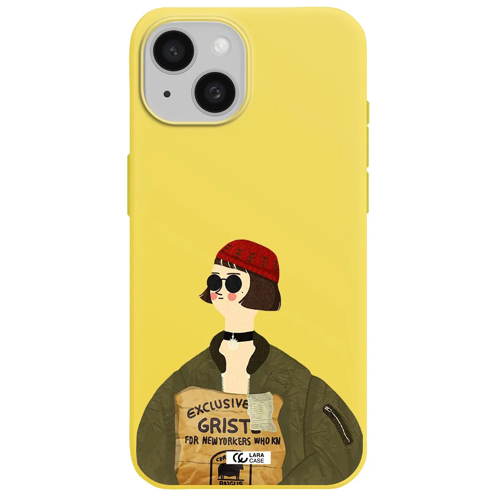 Mathilda Apple iPhone 15 Silicone canary yellow Case