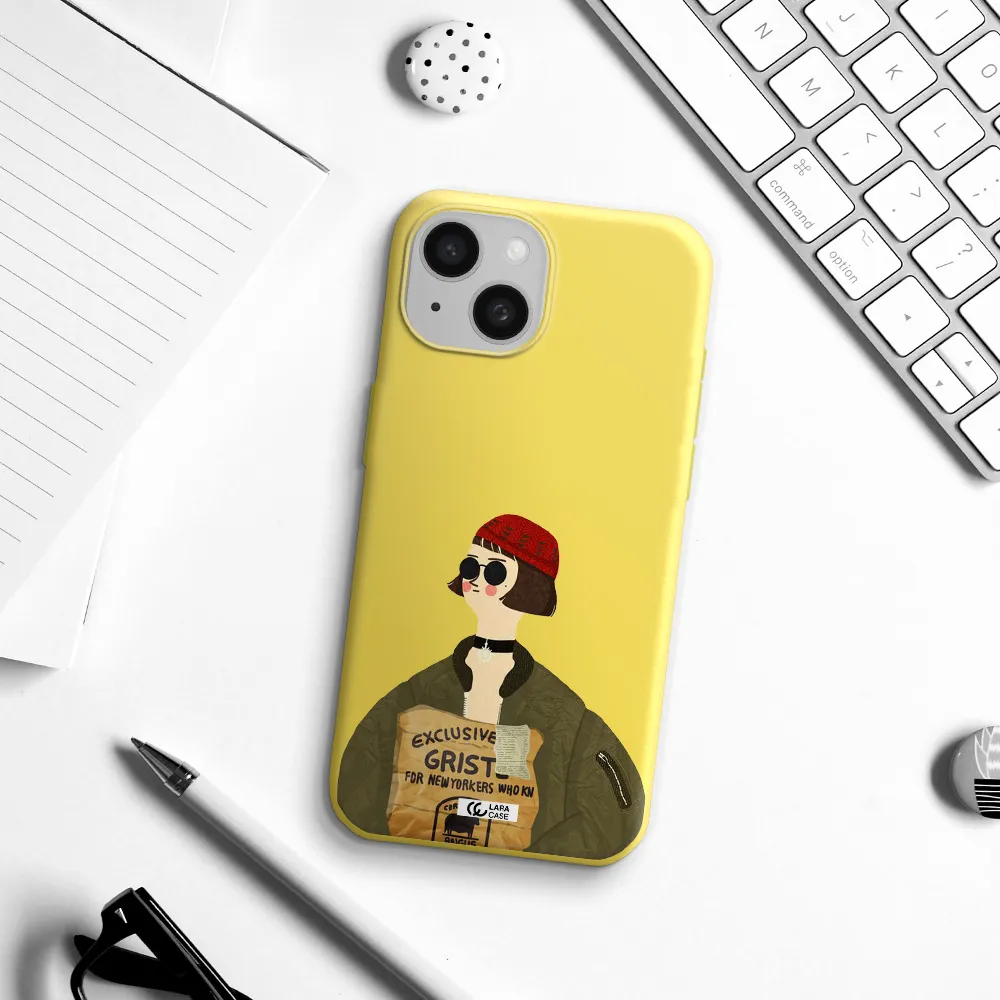 Mathilda Apple iPhone 15 Silicone canary yellow Case