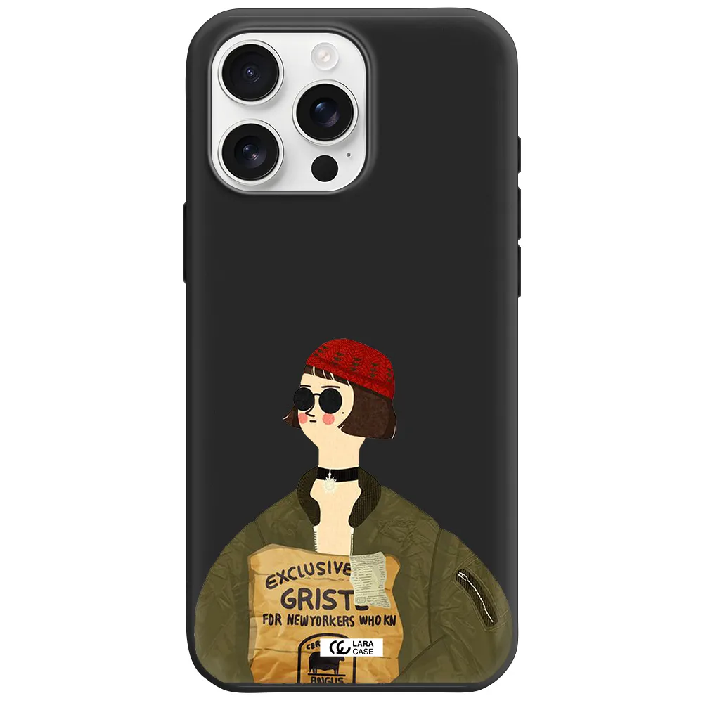 Mathilda Apple Iphone 16 Pro Max Silicone Black Case