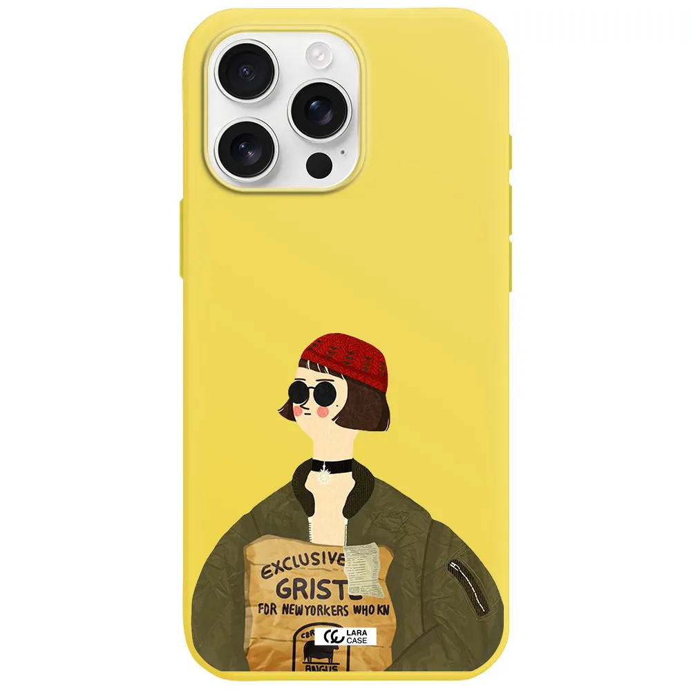 Mathilda Apple Iphone 16 Pro Max Silicone Canary Yellow Case