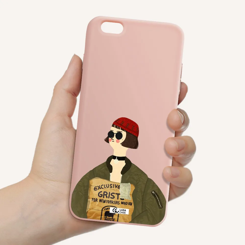 Mathilda Apple iPhone 6 s plus Silicone pastel pink Case